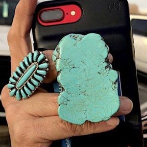 Turquoise slab pop socket